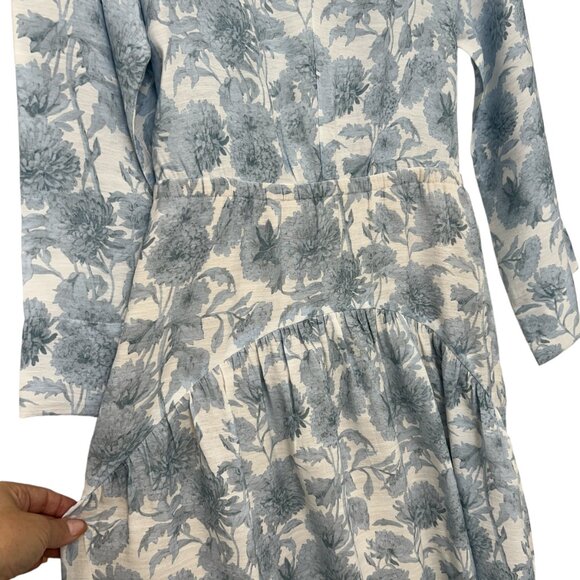 NWT Vince Dahlia floral print V neck high low women's midi dress size M - Picture 7 of 12